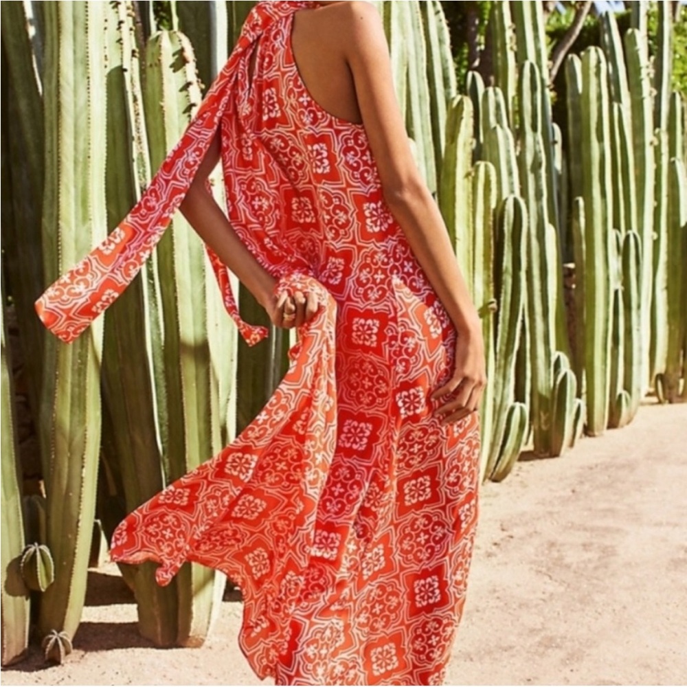 New Ann Taylor Satin Tiled Halter Maxi Dress XXSP